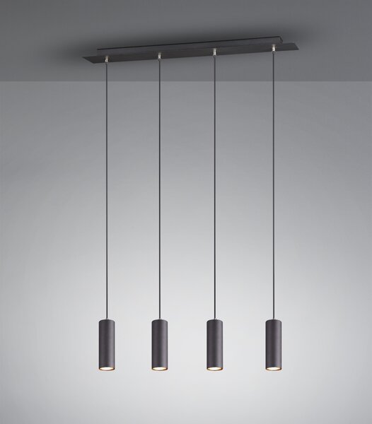 Trio Leuchten 312400432 MARLEY black - Závěsné čtyřramenné svítidlo v černé barvě 4 x GU10 (Závěsné svítidlo na čtyři bodové žárovky)