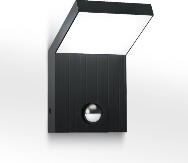 Brilagi - LED Venkovní nástěnné svítidlo se senzorem RIANO LED/8W/230V antracit
