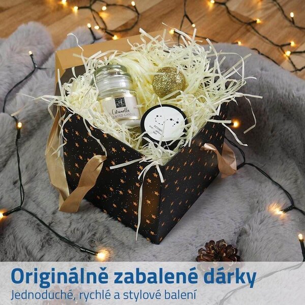 Dárková krabička 15 cm - hvězdy