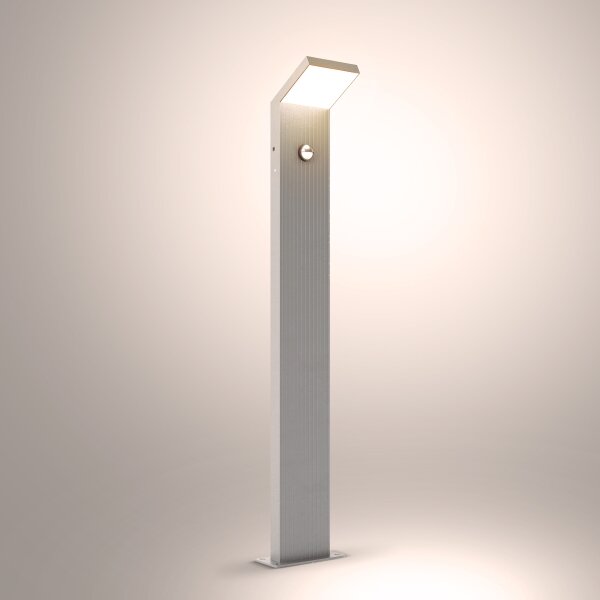 Brilagi - LED Venkovní lampa se senzorem RIANO LED/8W/230V stříbrná IP65 80 cm