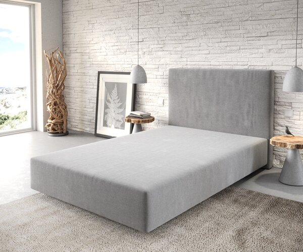 DELIFE Boxspring postel Dream-Well 120x200 cm mikrovlákno šedá