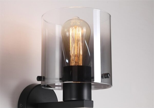 Searchlight 88912-1BK - Nástěnné svítidlo SWEDEN 1xE27/60W/230V černá/kouřová