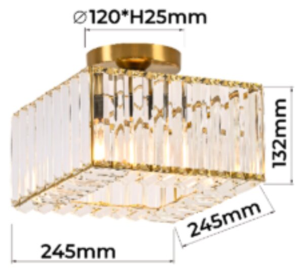 Light Prestige Vetro stropní světlo 1x15 W zlatá LP-2910/1C GD square
