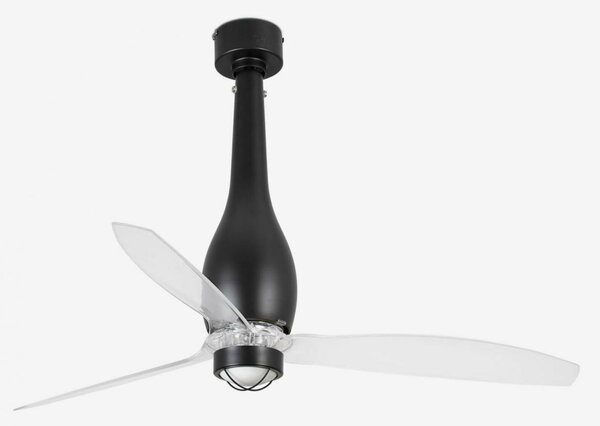 FARO ETERFAN M LED, černá/transparentní, stropní ventilátor s DC motorem