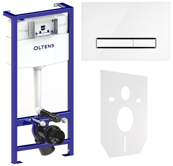 Sada podomítkový WC modul Oltens Triberg 50001000, splachovací tlačítko Oltens Torne 57200000, 49301000