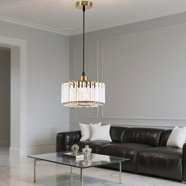 Light Prestige Vetro závěsné svítidlo 1x15 W zlatá LP-2910/1P GD round