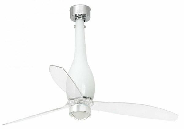 FARO ETERFAN M LED, bílá/transparentní, stropní ventilátor s DC motorem