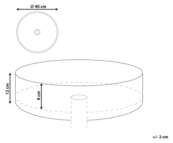 Umyvadlo na desku TEBAR Zlatá ⌀ 40 cm Keramika