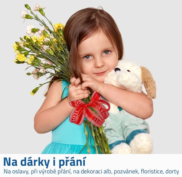 Dekorativní stuha - I love you