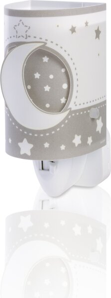 Dalber 63235LE MOONLIGHT grey - Dětská lampička do zásuvky v šedé barvě (Lampička do zásuvky pro děti )