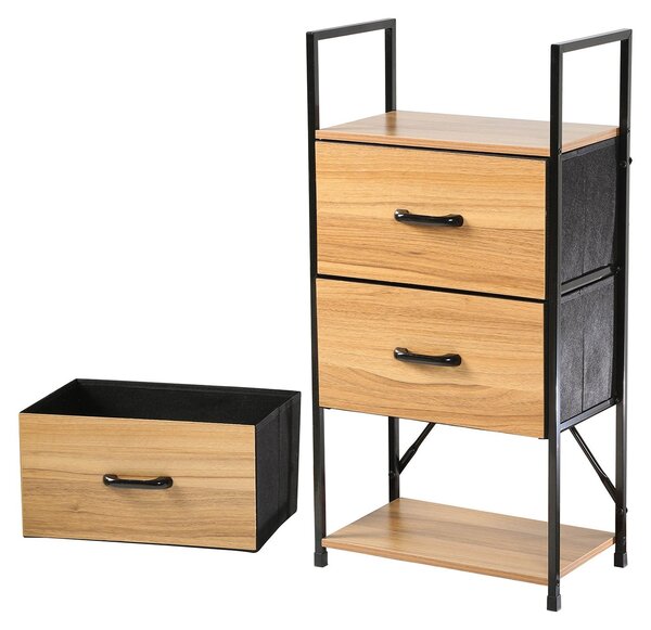 CALICOSY – Komoda se 3 zásuvkami s netkanou textilií a dýhovaným čelem – šířka 40 cm