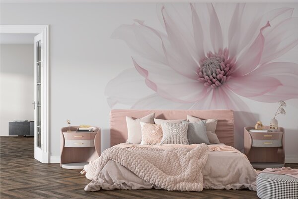 Fototapety Jemná růžová květina na světlém pozadí, Fototapety květiny, w02077v2 : uwalls.cz