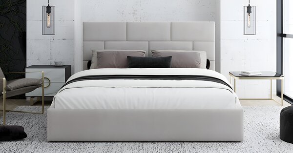 Čalouněná postel PASADENA 120x200 s kovovým roštem KRÉMOVÁ
