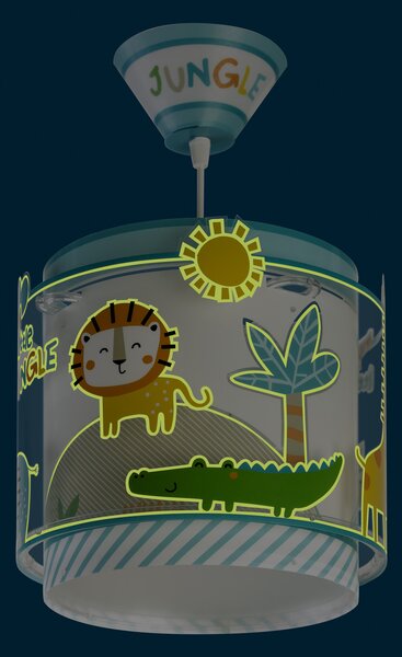 Dalber 76112 MY LITTLE JUNGLE - Dětské závěsné svítidlo se zvířátky + Dárek LED žárovka (Dětský lustr s motivy zvířat)