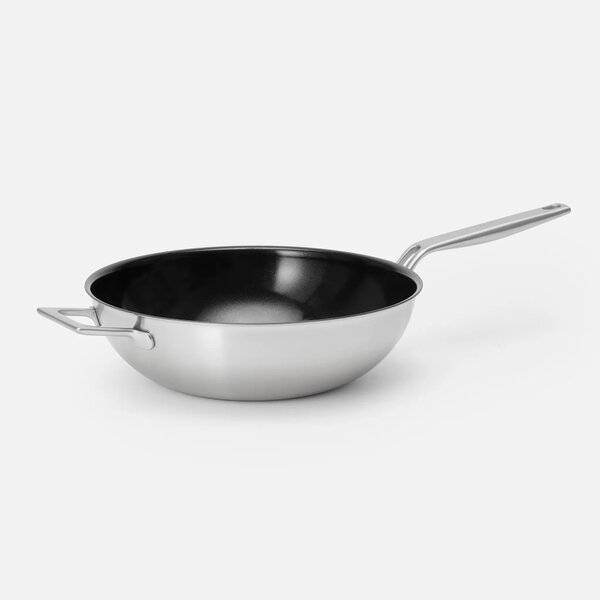 Fabini Wok pánev Lucca 4.0 Pro, ø 30 cm - Nepřilnavá nerezová beznýtová pánev z vícevrstvé nerezové oceli s keramickým povrchem s poklicí