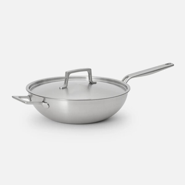 Fabini Wok pánev Lucca 4.0 Pro, ø 30 cm - Nerezová beznýtová pánev z vícevrstvé nerezové oceli s poklicí