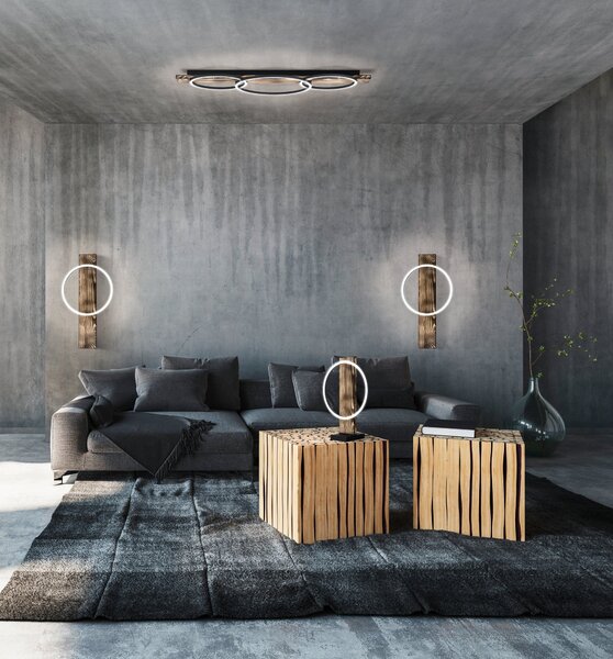 Eglo 99413 BOYAL - Designové stropní LED svítidlo, 3x 12W, 3000K, tmavé dřevo (Stropní LED svítidlo s prvkem dřeva)