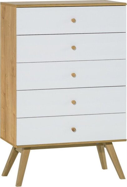 Komoda s 5 zásuvkami, šířka 75 cm - PŘÍRODNÍ