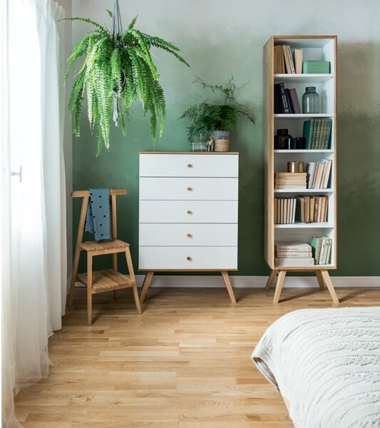 Komoda s 5 zásuvkami, šířka 75 cm - PŘÍRODNÍ