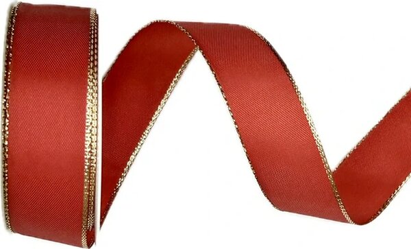 Stuha taftová BASIC RED červená 25mm x 2m (13,-Kč/m)