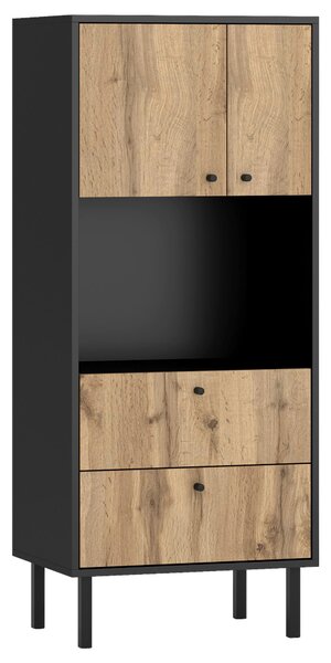 VYSOKÁ KOMODA, černá, dub wotan, 57/135/42 cm MID.YOU, Online Only