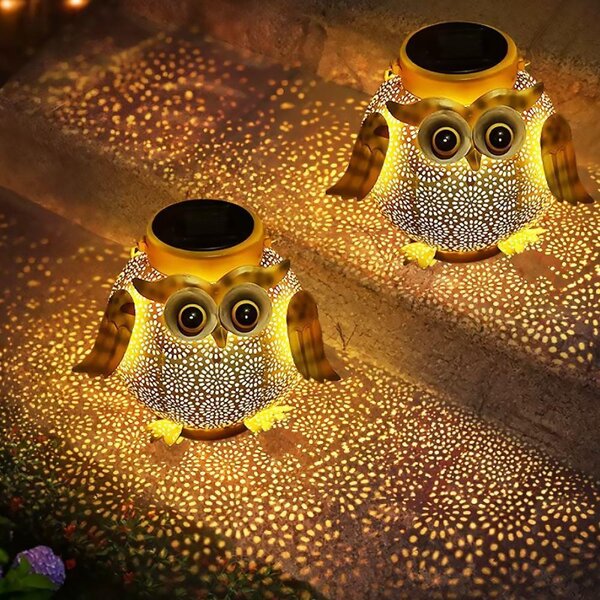Solární zahradní LED lucerna - sova