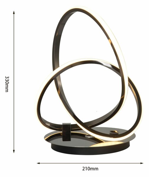 GeeTi Stolní lampa Bandol 12W 1200lm 3000K černý chrom