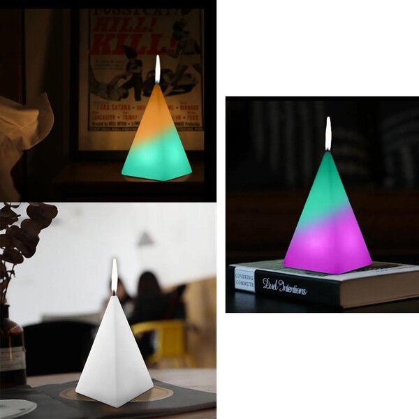 4Leaders LED svíčka měnící barvy čtyřstěnná pyramida 10×4,9×4,9 cm