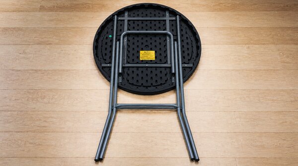 Skládací bistro stolek Ø 80 cm / výška 110 cm – černý