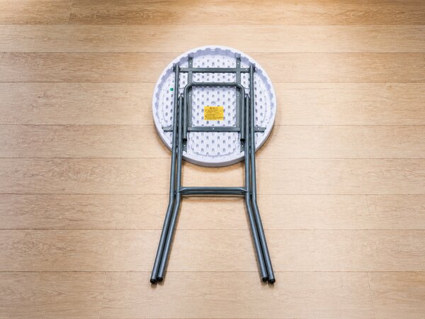 Skládací bistro stolek Ø 60 cm / výška 110 cm – bílý