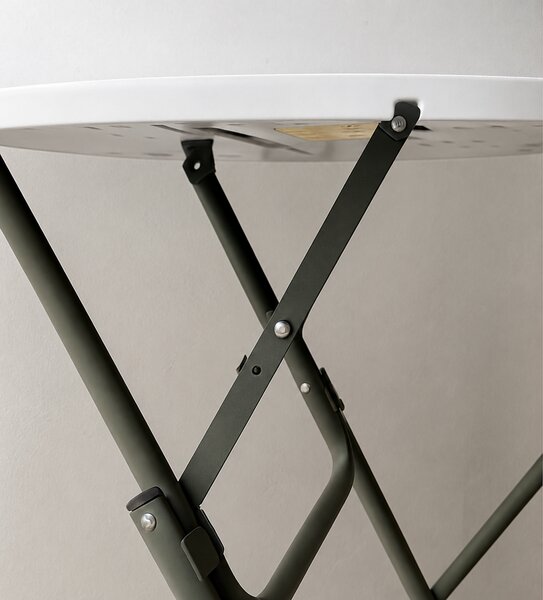 Skládací kulatý stůl Ø 80 cm / výška 75 cm – bílý