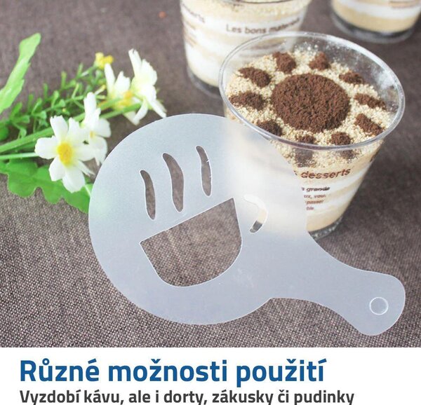 Šablony na zdobení kávy 16 ks