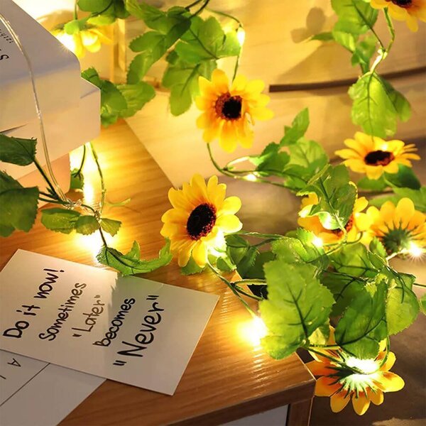 LED světelný řetěz 2 m - slunečnice