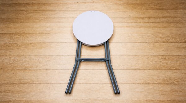 Skládací bistro stolek Ø 60 cm / výška 110 cm – bílý