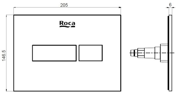 Roca Duplo Nova splachovací tlačítko pro WC černá A890220206