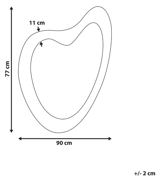 Zrcadlo NEURE 90 cm 77 cm Borovicové dřevo Přírodní