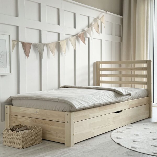 Postel Felix 160x80 cm Barva: přírodní, Úchyt šuplíku: frézovaný