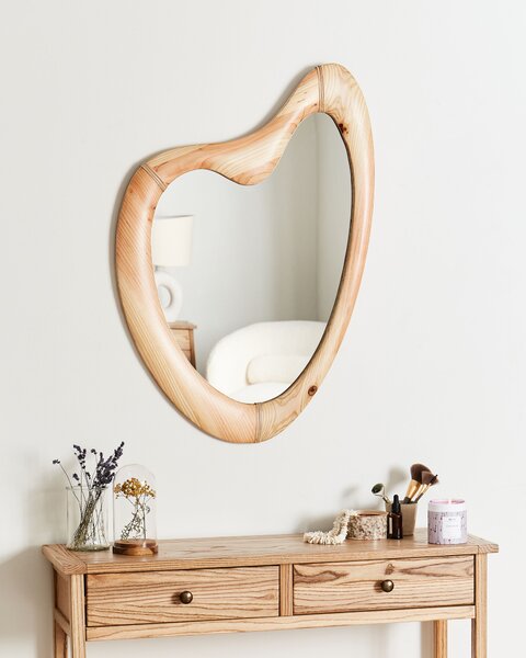 Zrcadlo NEURE 90 cm 77 cm Borovicové dřevo Přírodní