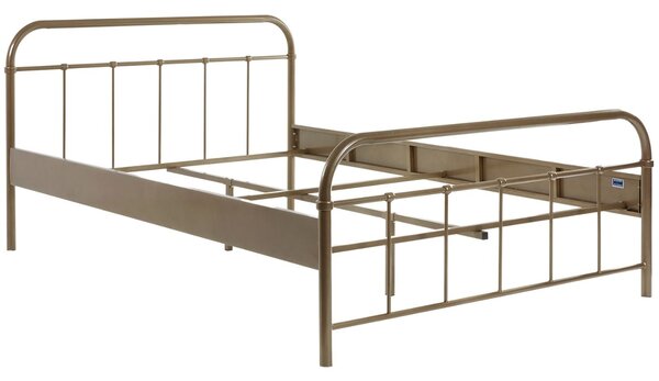Hnědo zlatá kovová postel Vipack Boston 140 x 200 cm