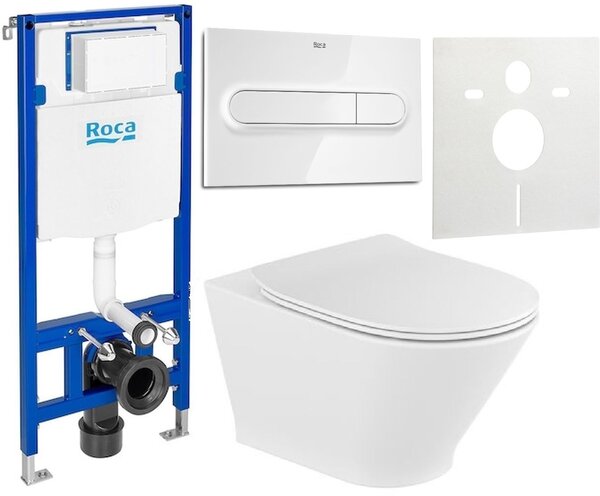 Sada WC mísa se sedátkem s pomalým sklápěním Roca Gap Round A34H0N8000, podomítkový WC modul Roca Duplo One A890070020, A890195000, A890063000