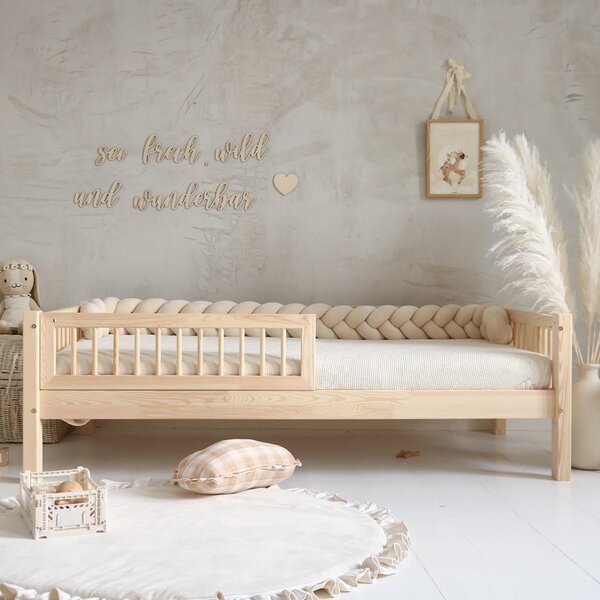 Dětská postel Basic Love 190x90 cm přírodní / příčky - 19 cm nožky