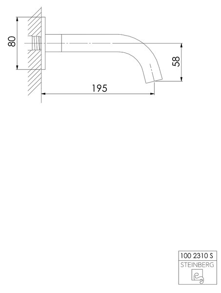 Steinberg 100 výtok baterie Vanová černá 1002310S