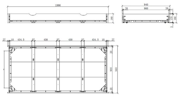Bílá lakovaná zásuvka k posteli Vipack Erik 199 x 94 cm