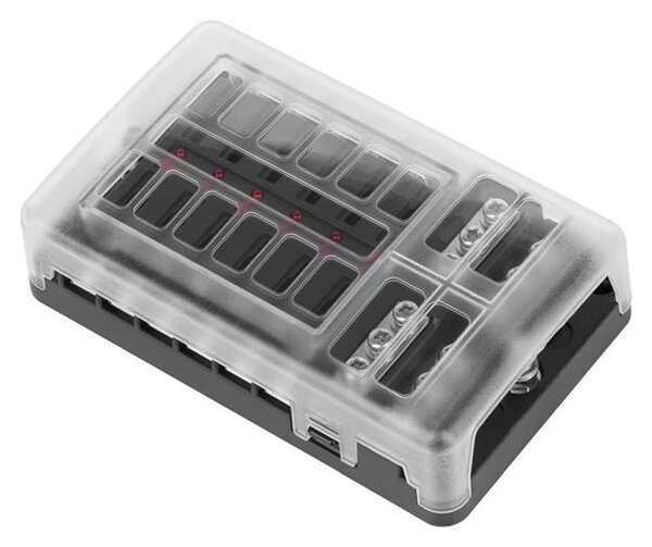 Pojistková skříňka FB-12 s minusovou svorkou a LED indikátory
