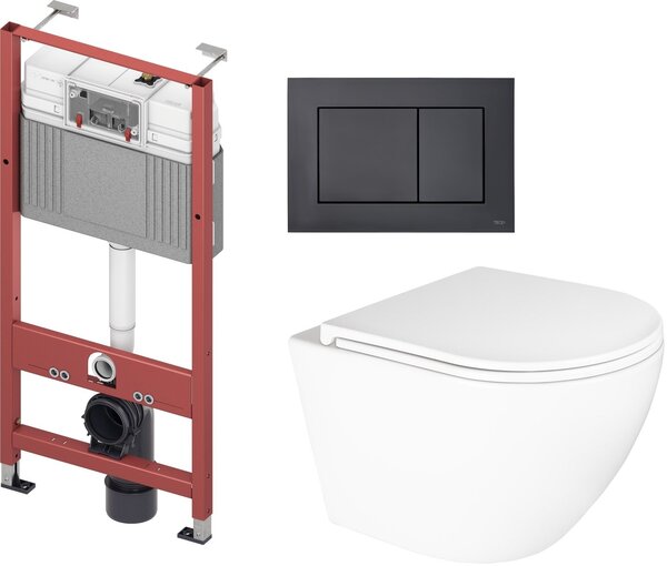 Sada podomítkový WC modul Tece Base 9400407, záchodová mísa Oltens Hamnes 42019000, 9240407, 45111000