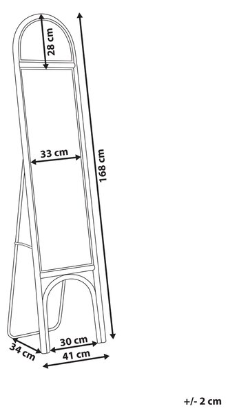 Stojací zrcadlo BRUSSEY 170 cm Ratan Přírodní