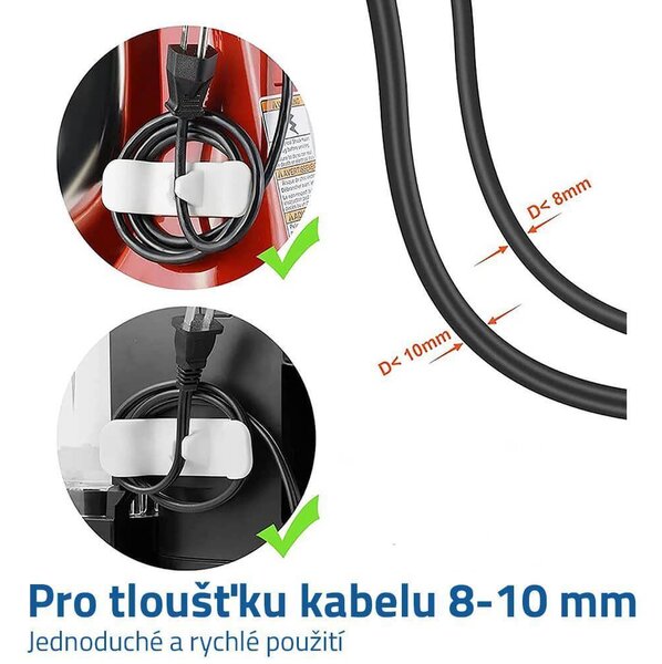 Samolepící organizér na kabely - svorka