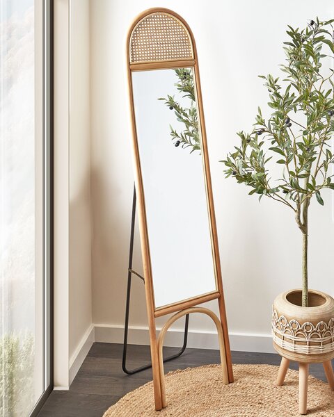 Stojací zrcadlo BRUSSEY 170 cm Ratan Přírodní