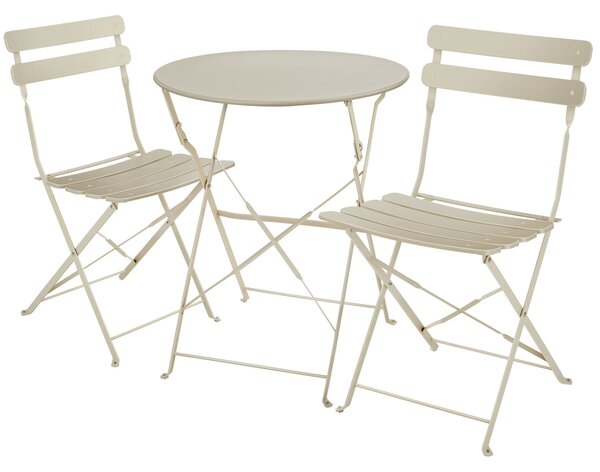 Tectake Bistro set Frieda, skládací pro 2 osoby - krémová