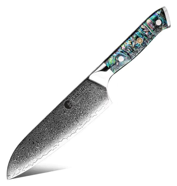 Santoku nůž z damaškové oceli SaKuRo Ocean Shell 17,8 cm